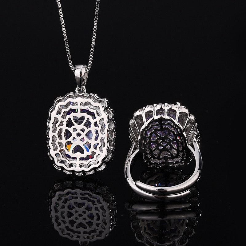 Imitation Paraiba ring or pendant necklace