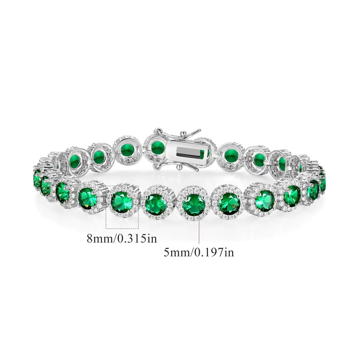 Similant emerald diamond tennis bracelet
