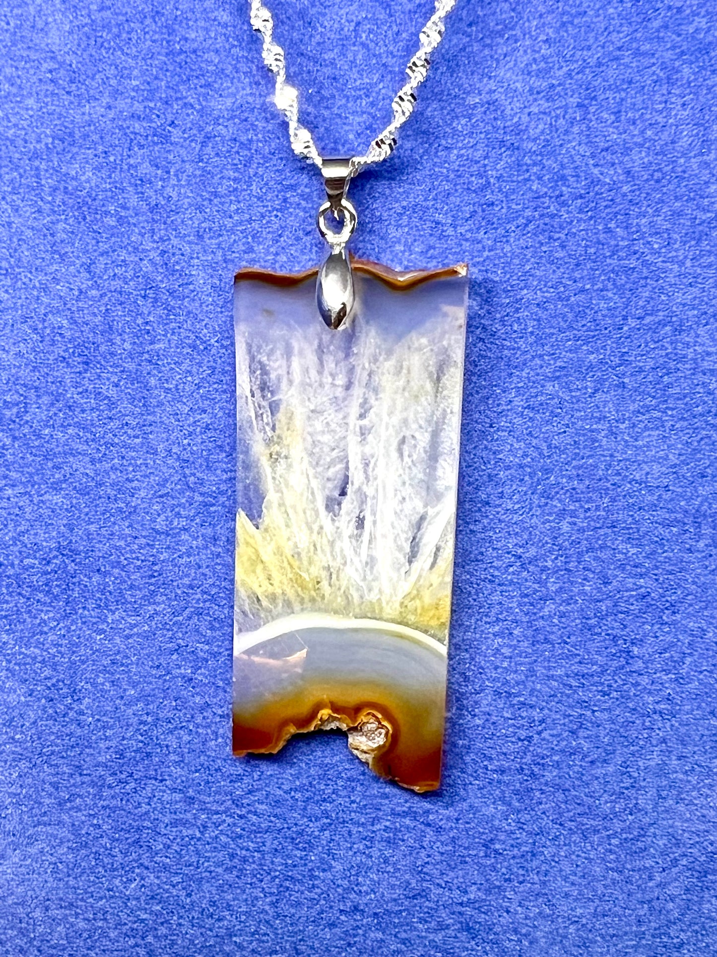 Natural chalcedony pendant