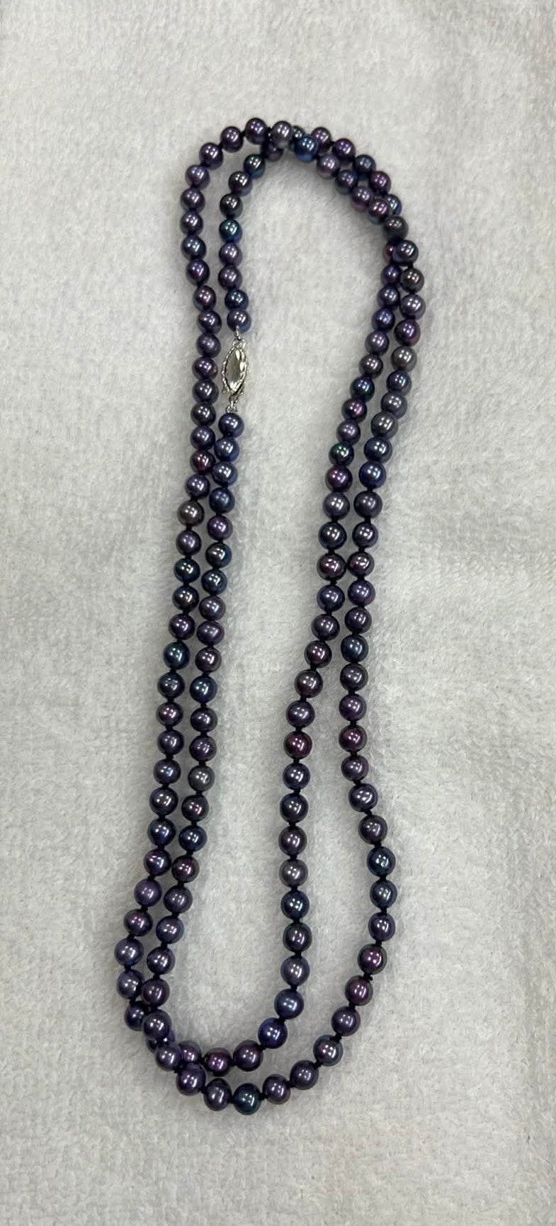 5.5-6 mm black freshwater pearl necklace