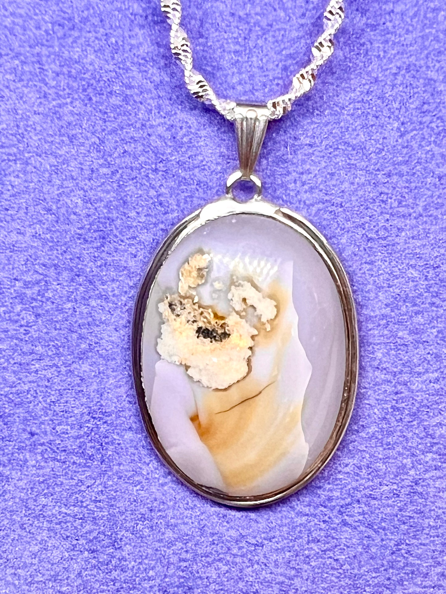 Natural chalcedony pendant