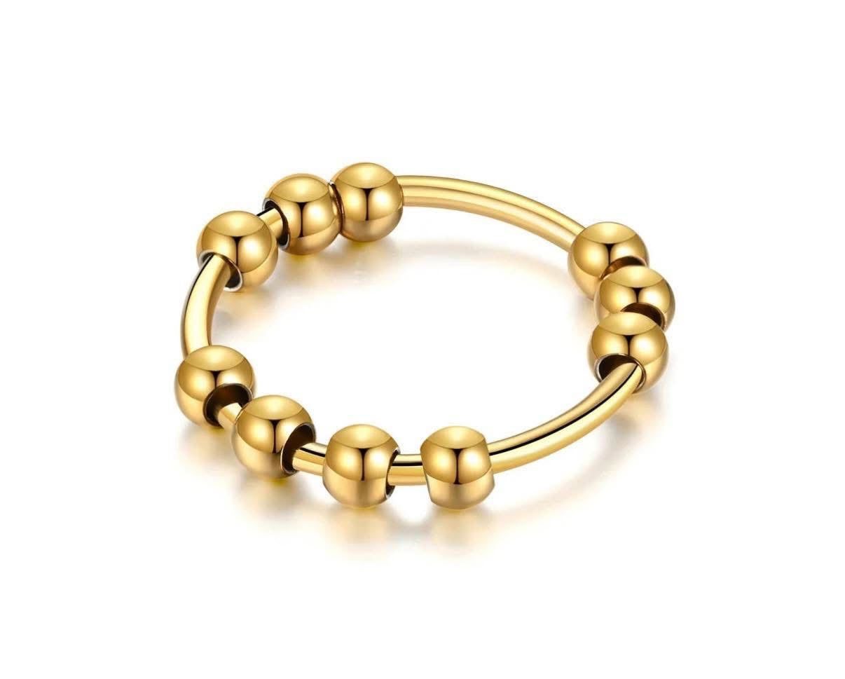 14 karat yellow gold anxiety ring