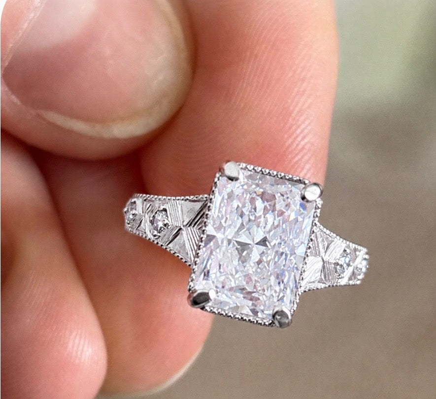 Custom project of Sterling silver cubic zirconia ring