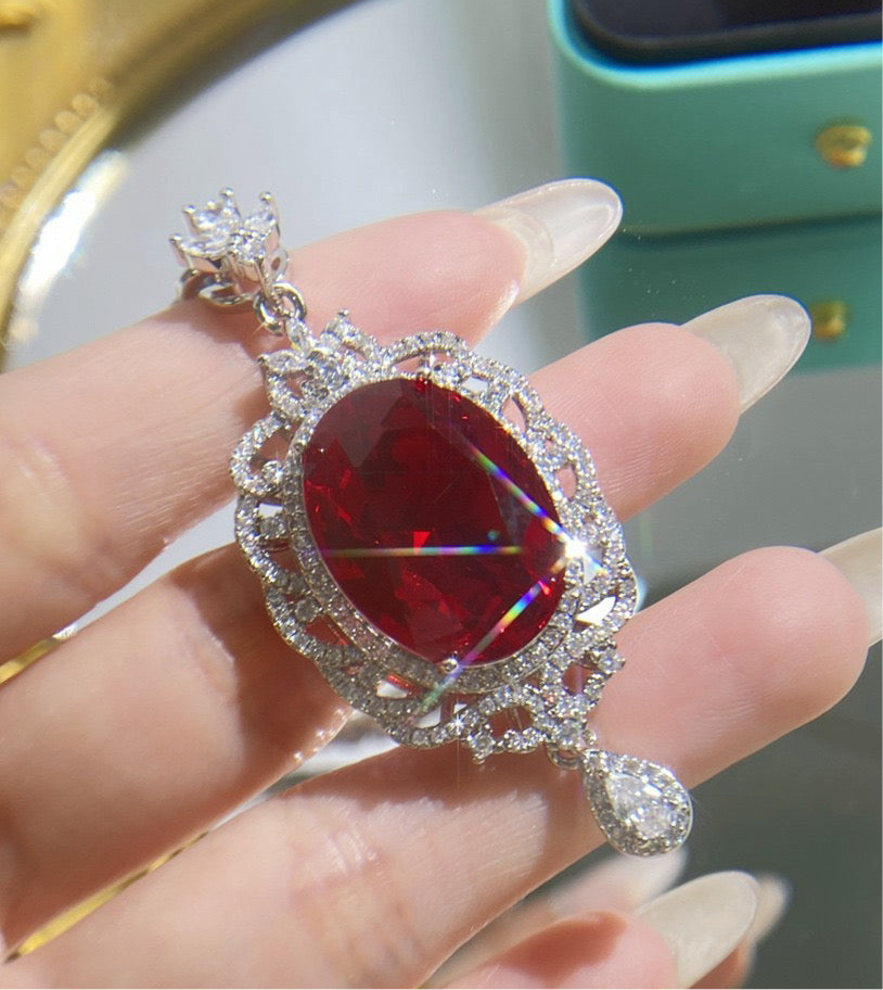 Imitation Ruby Cubic Zirconia pendant