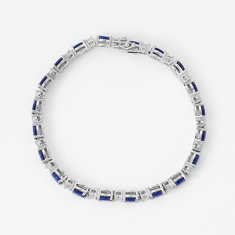 Oval cubic zirconia tennis bracelet