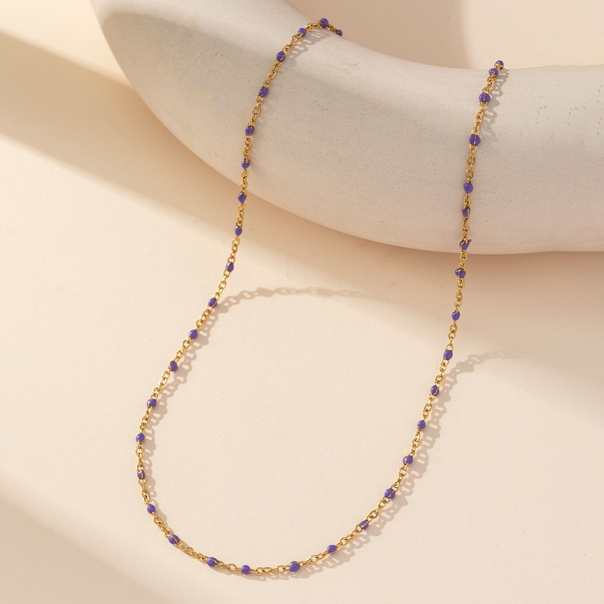 Enemal oil dripping floating necklace