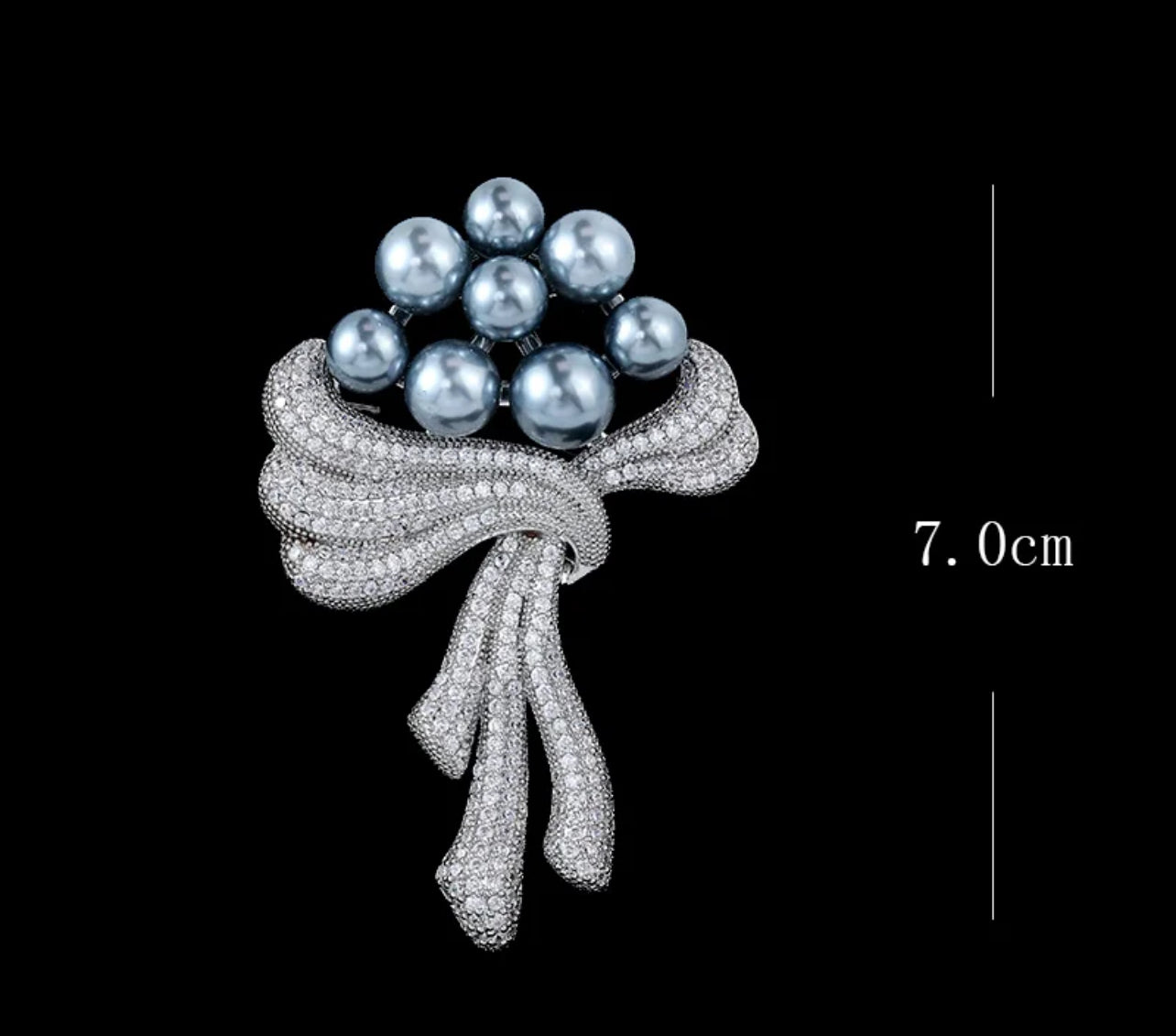 Elegant Silver Pearl Brooch