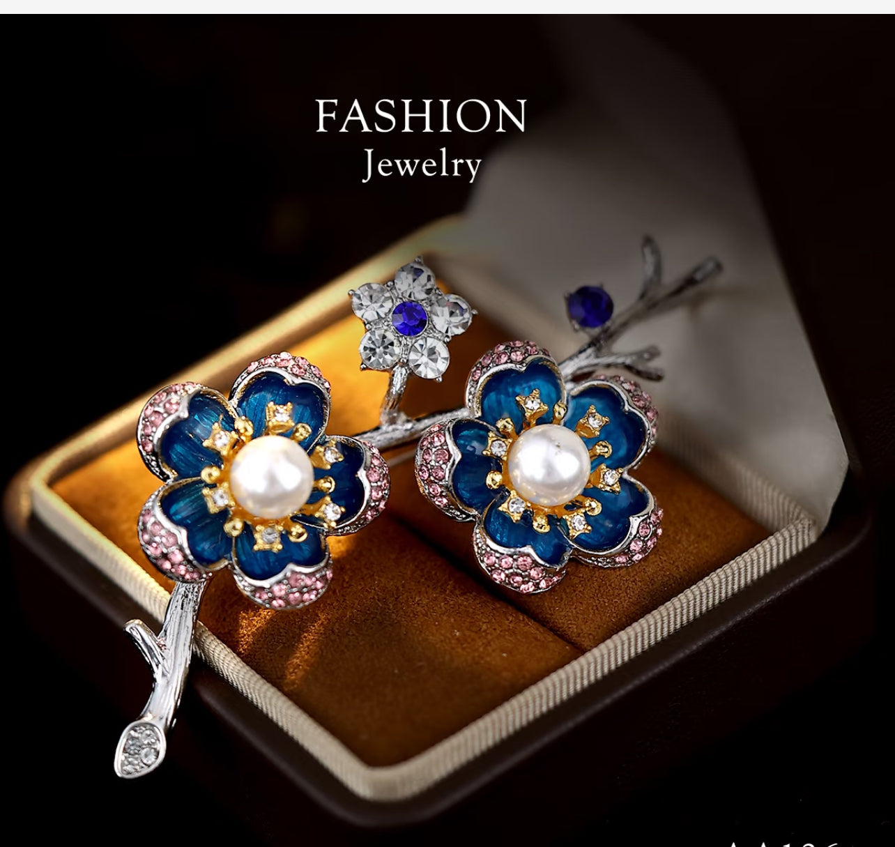 Elegant Floral Brooch with Pearls