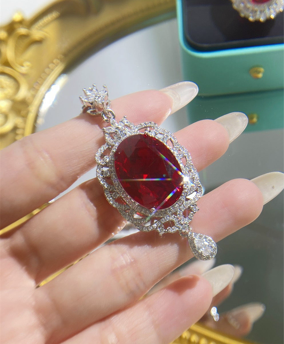 Imitation Ruby Cubic Zirconia pendant