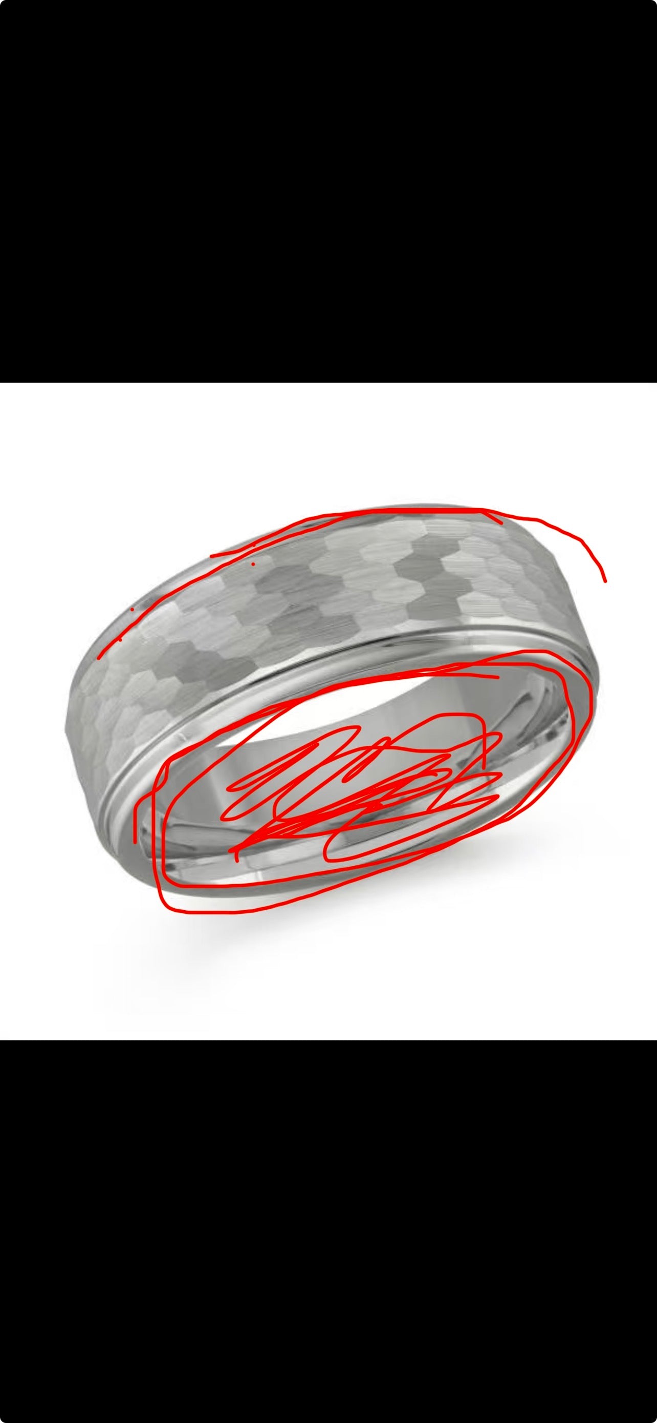 Custom 8mm tungsten band with 9k Rose Gold