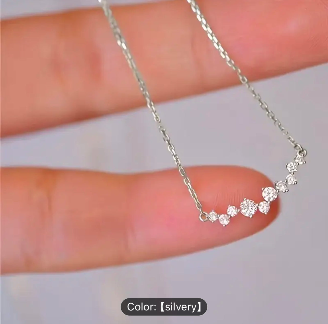 Simple design cubic zirconia necklace