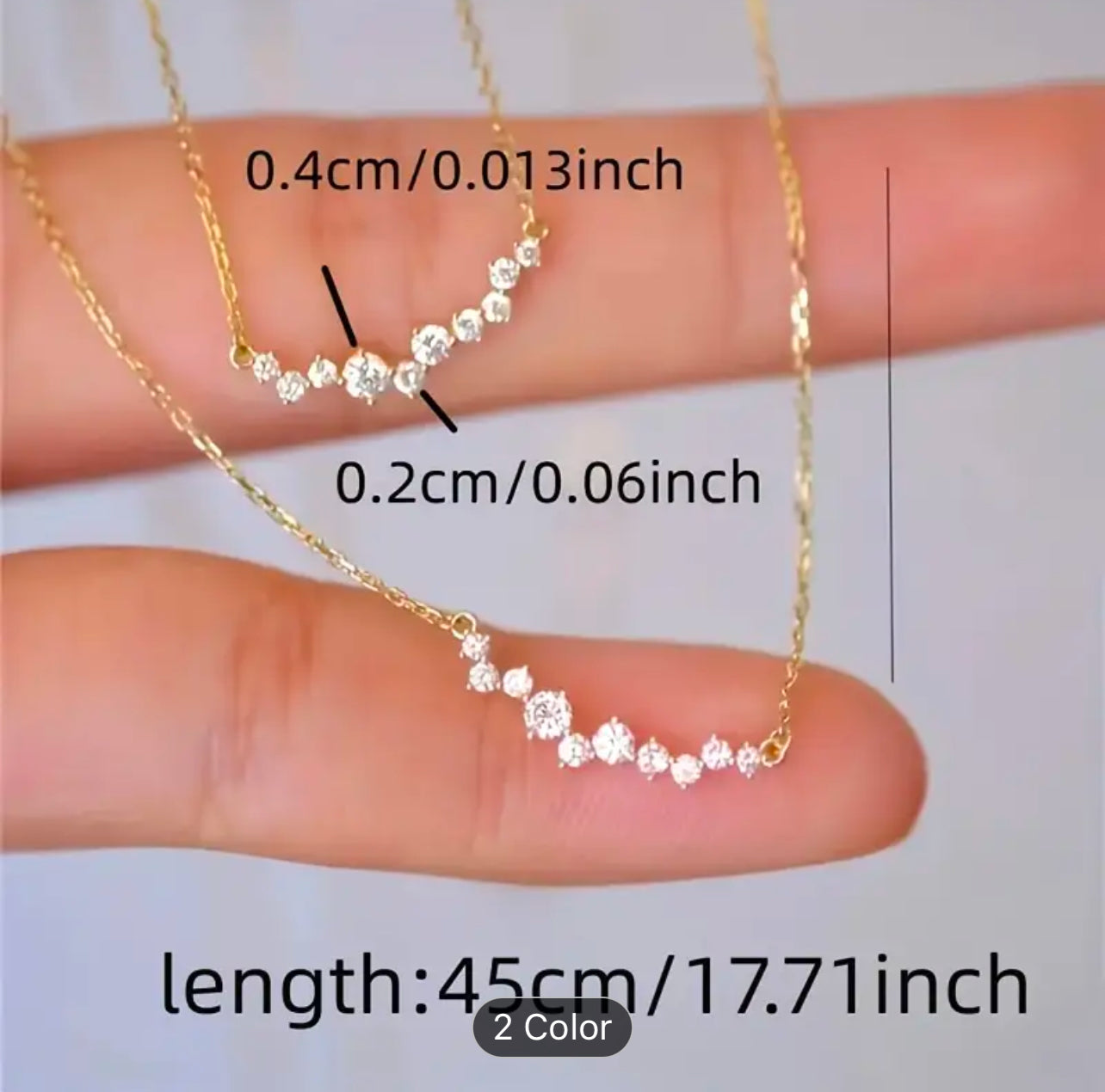 Simple design cubic zirconia necklace