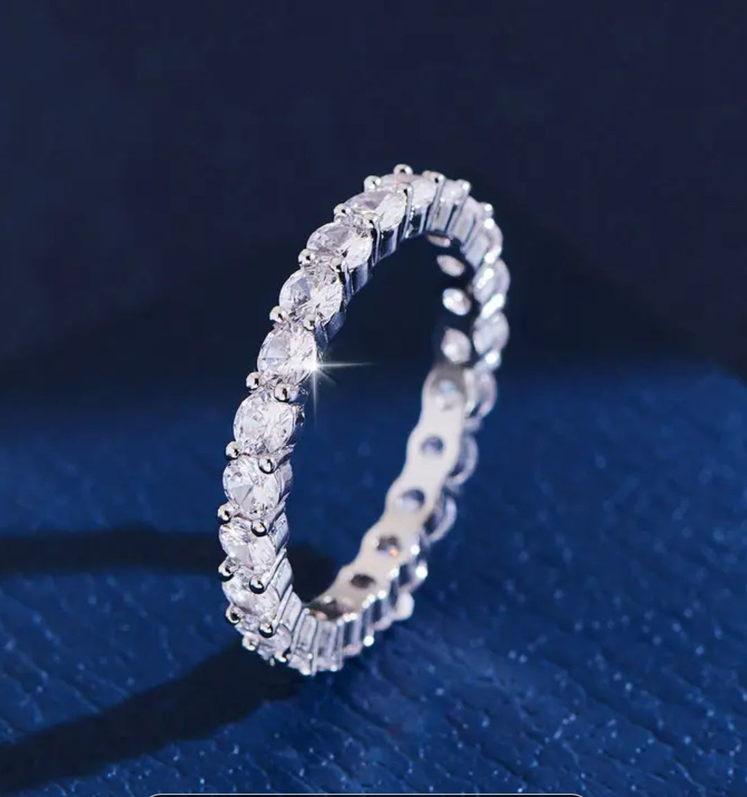 18k gold plated Stackable fun travel safe zircon band