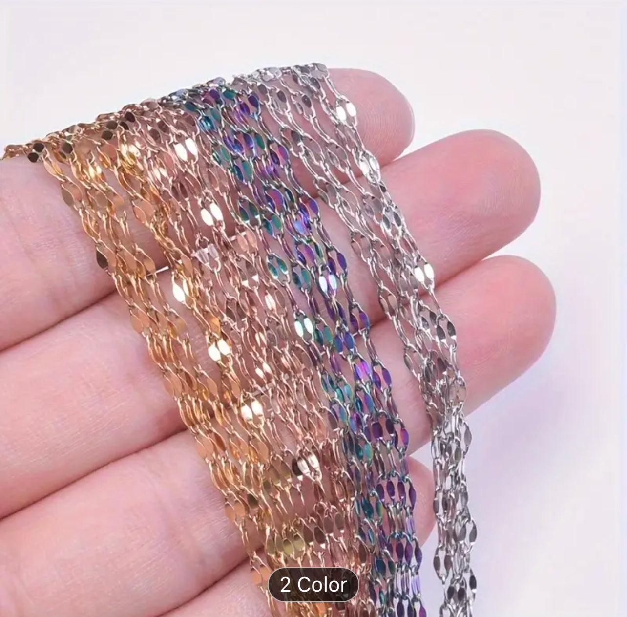 304 stainless steel lips chain in gold plated