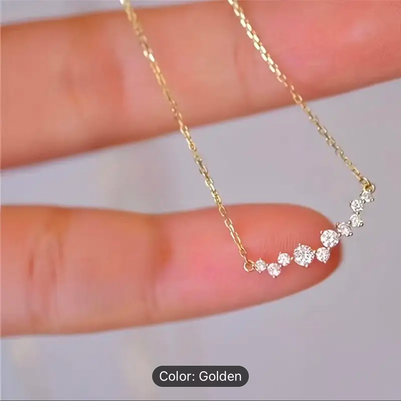 Simple design cubic zirconia necklace