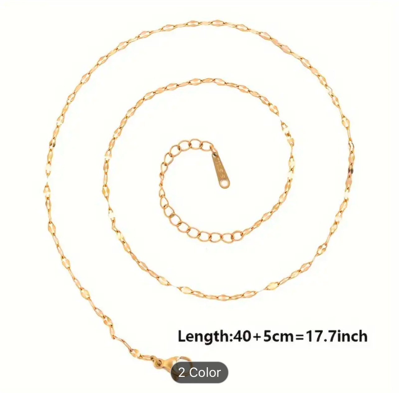 304 stainless steel lips chain in gold plated