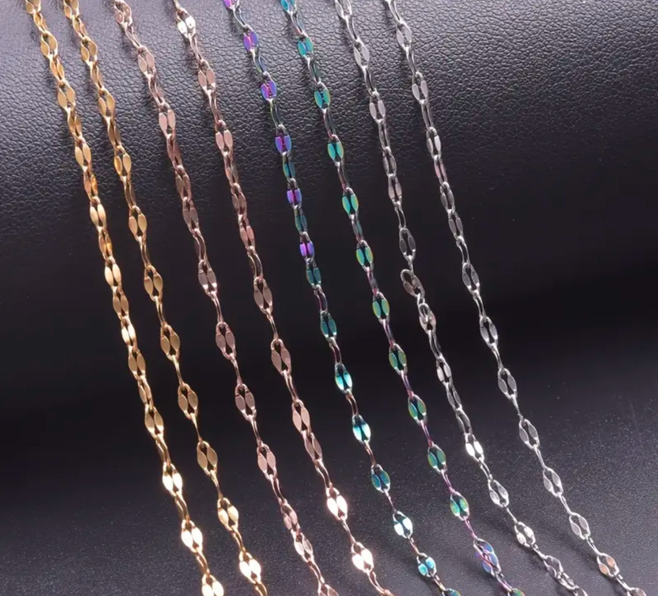 304 stainless steel lips chain in gold plated