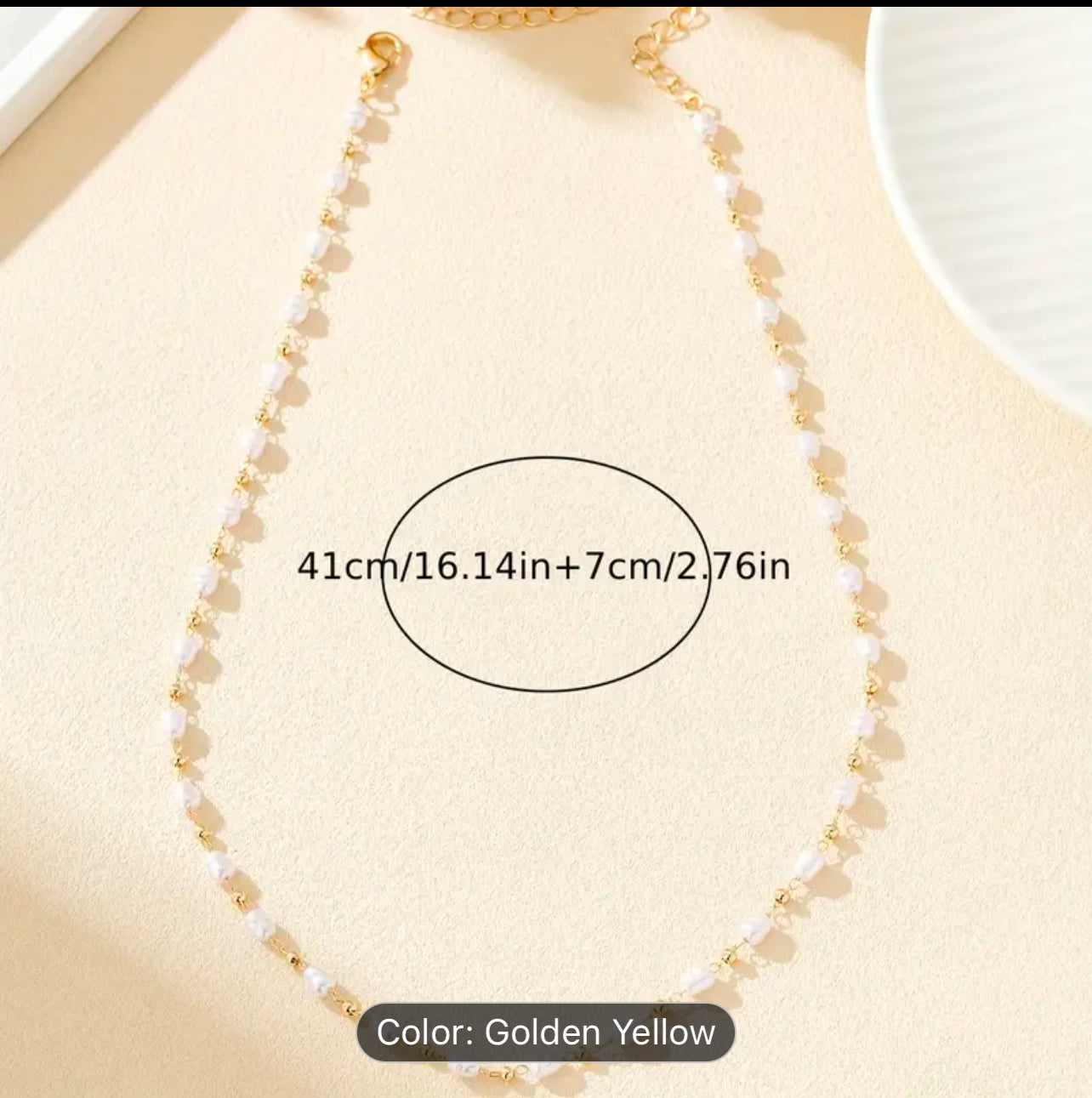 18k gold plated faux freshwater pearl necklace