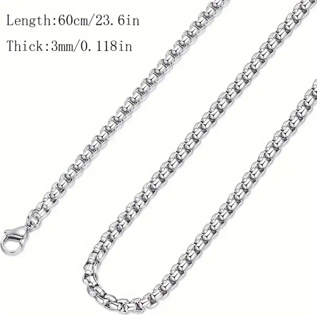 Stainless steel square pearl box chain