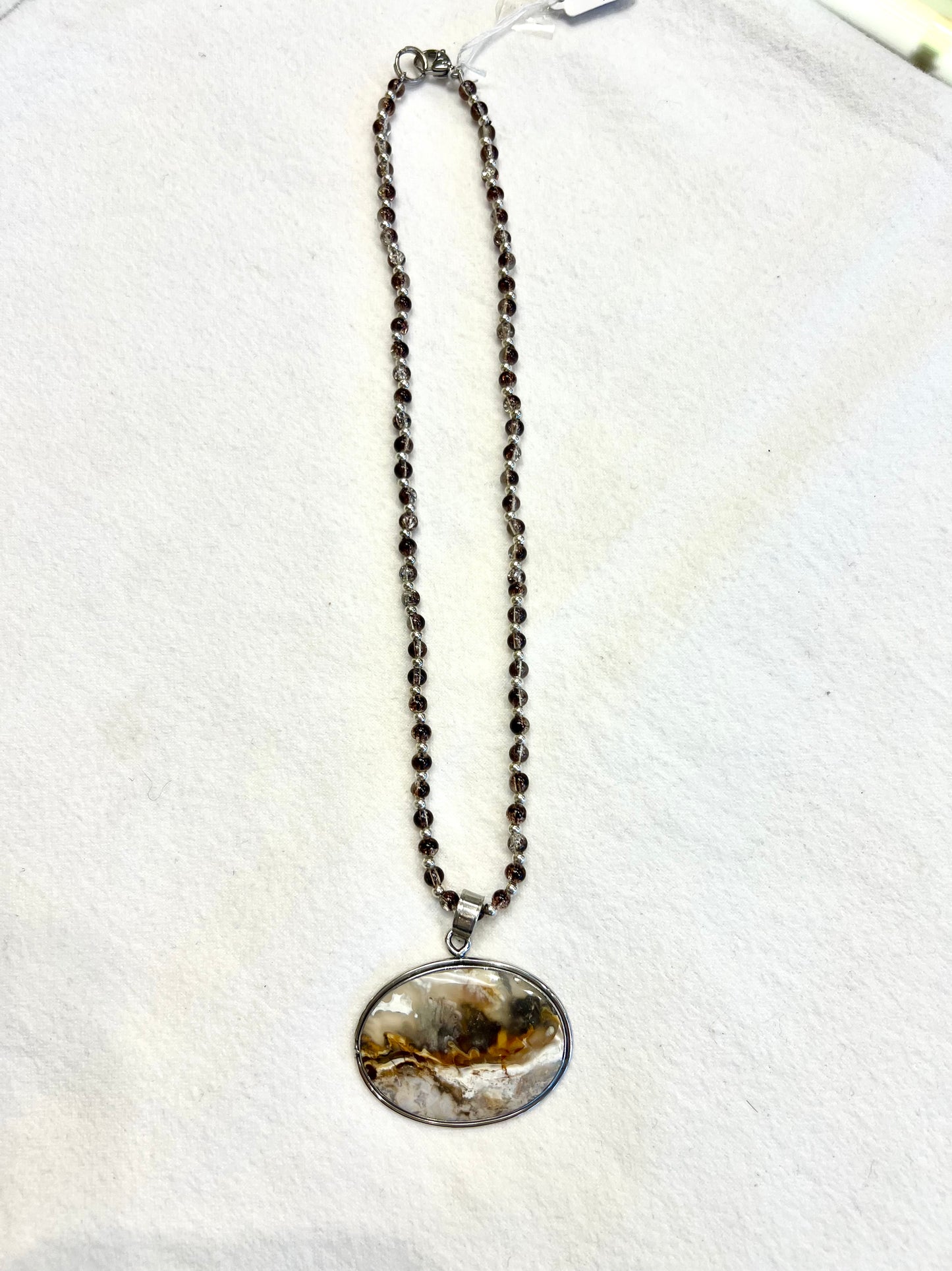 Natural moss agate pendant
