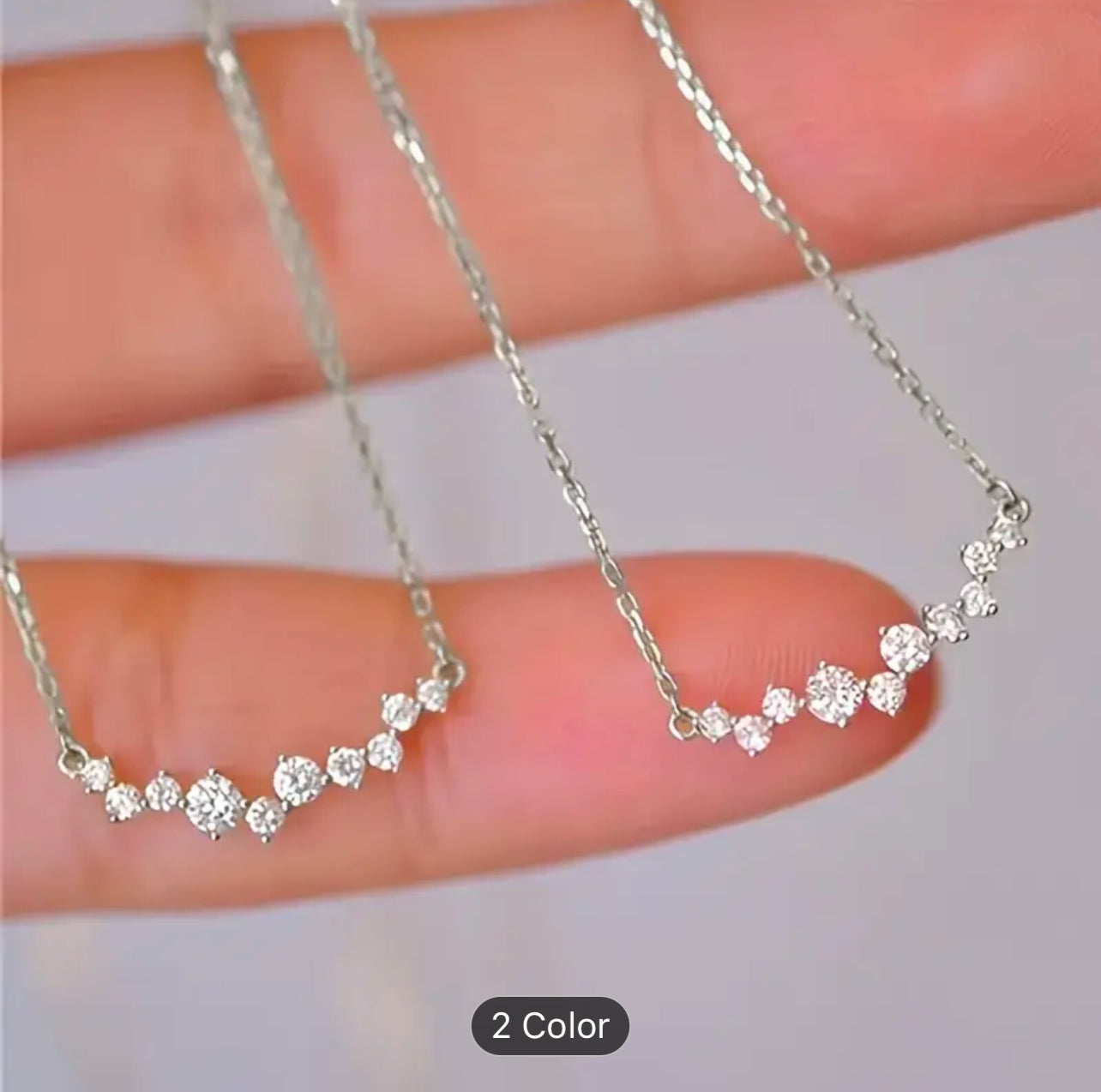 Simple design cubic zirconia necklace
