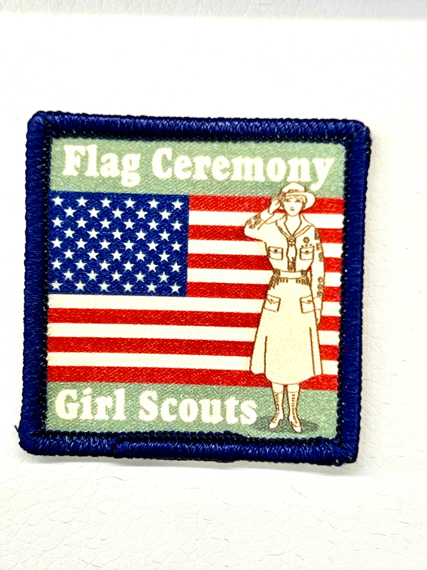 Girl Scouts vintage flag ceremony sew on patch