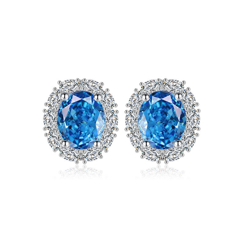 Halo cubic zirconia earrings with sterling silver post