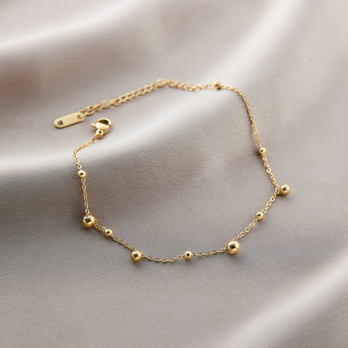Floating station gold plated anklet