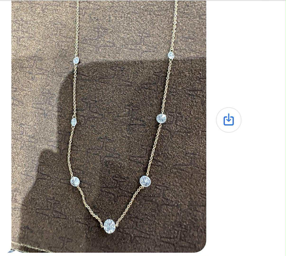 Lab grown diamond station necklace custom make