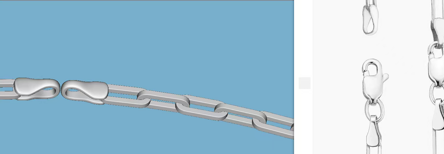 Custom make platinum paper clip chain