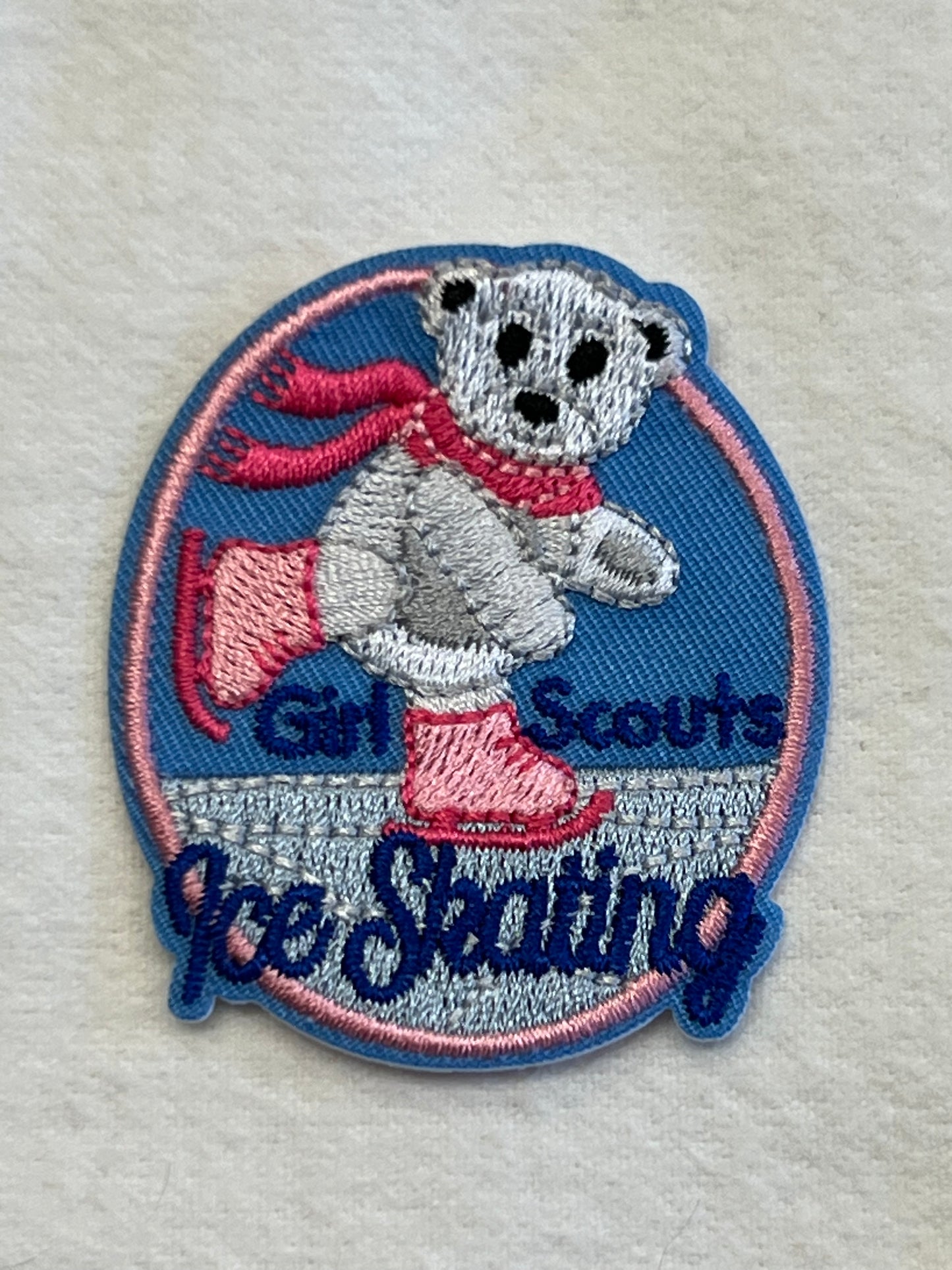 Ice skating bear fun patch
