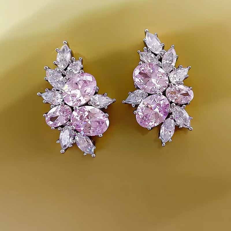 Blossom pink cubic zirconia earrings