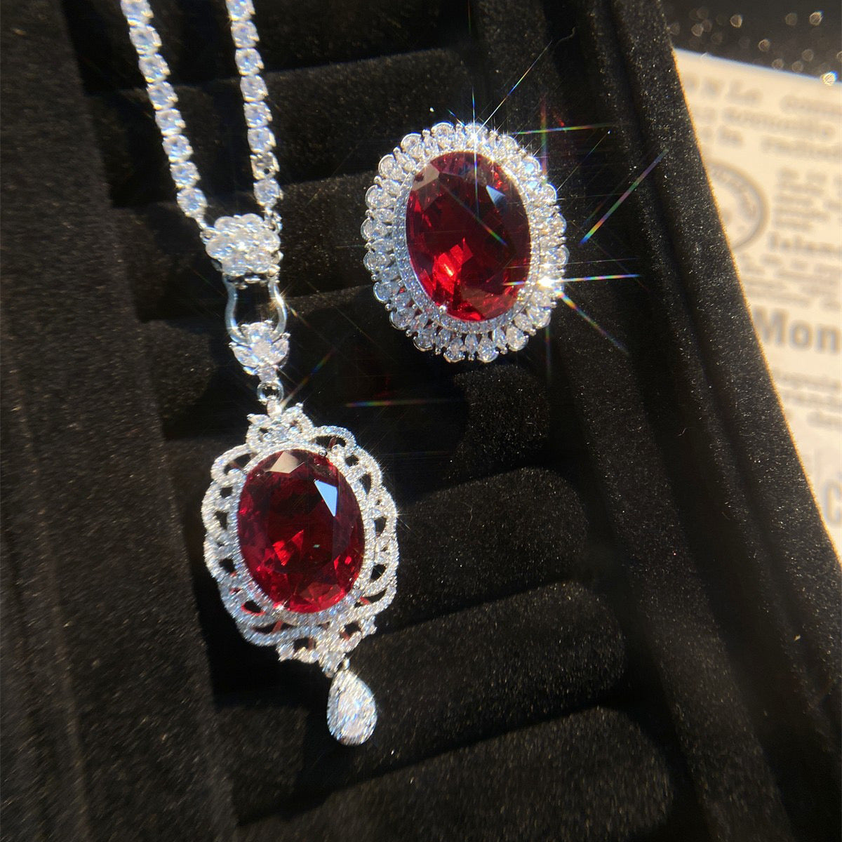 Imitation Ruby Cubic Zirconia pendant