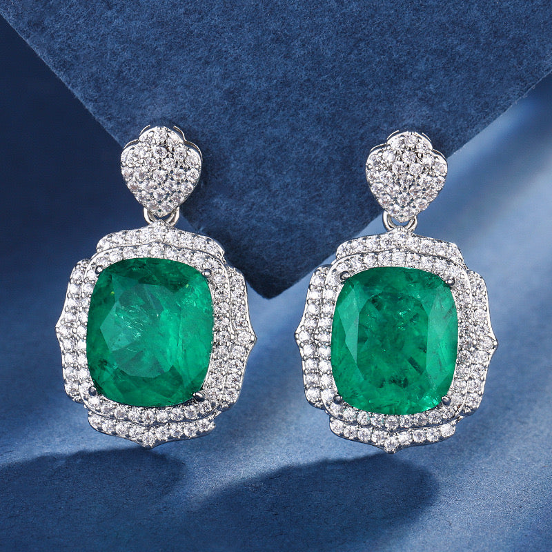 Imitation emerald earrings only
