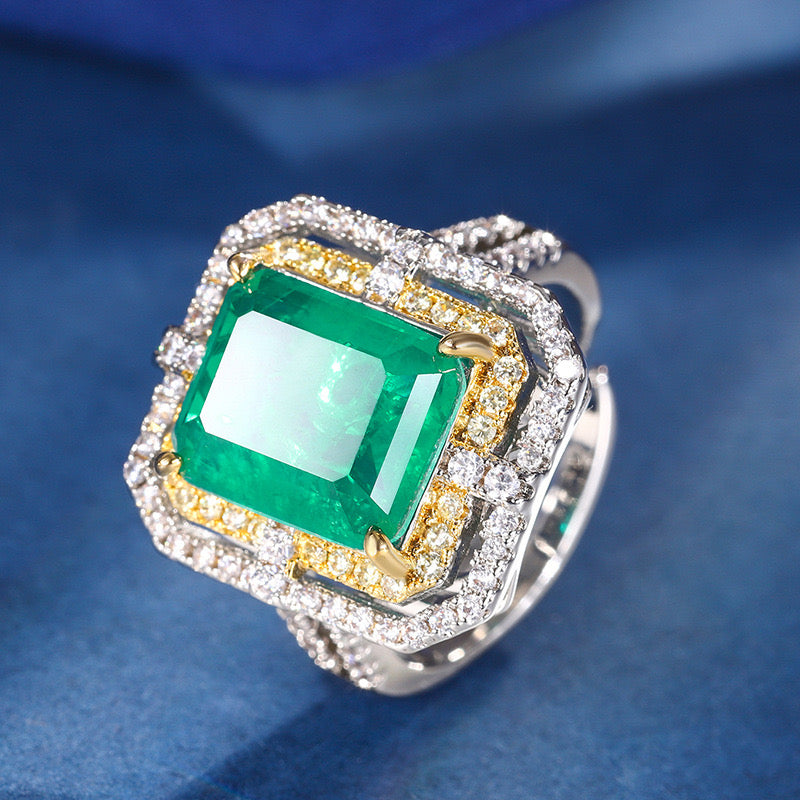 Synthetic Emerald cubic zirconia ring only