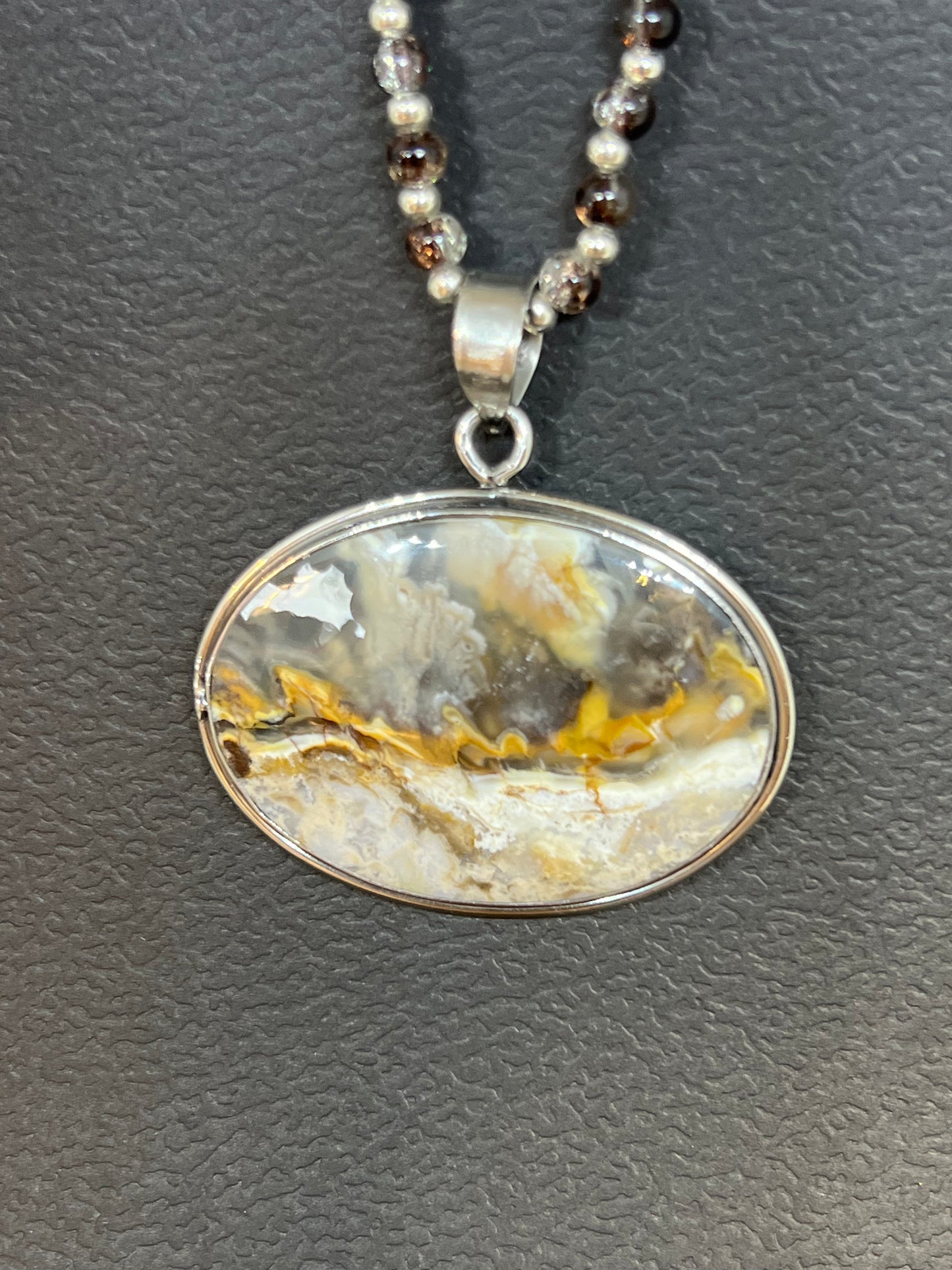 Natural moss agate pendant