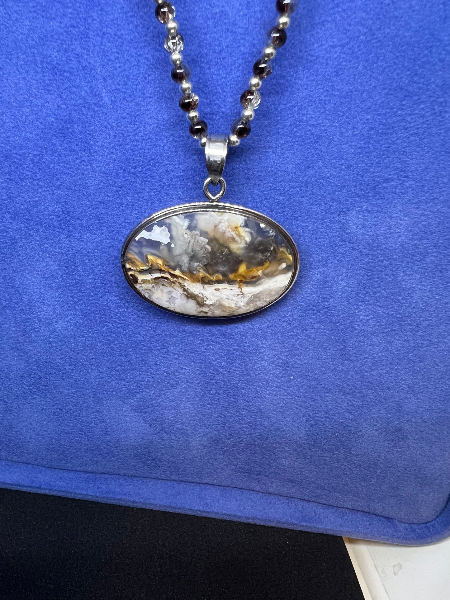 Natural moss agate pendant