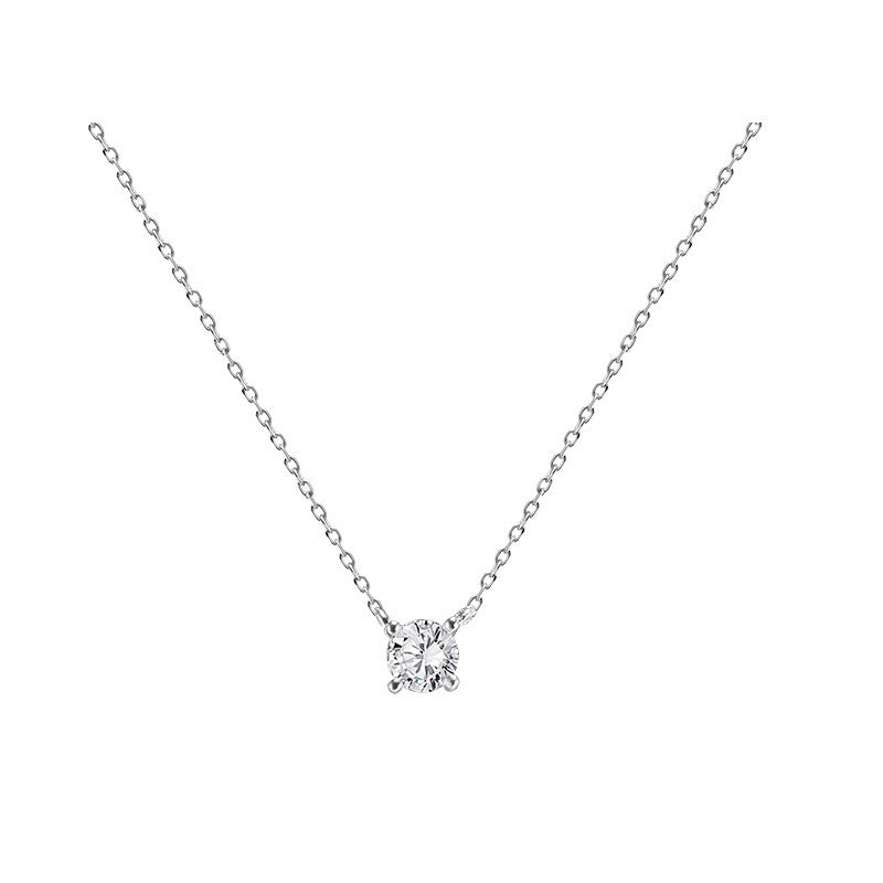 Cubic zirconia Titanium steel chain necklace