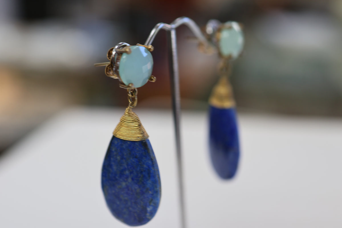 Lapis blue lagoon earrings