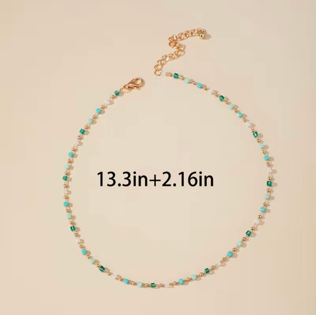 Hand made floating crystal beaded necklace