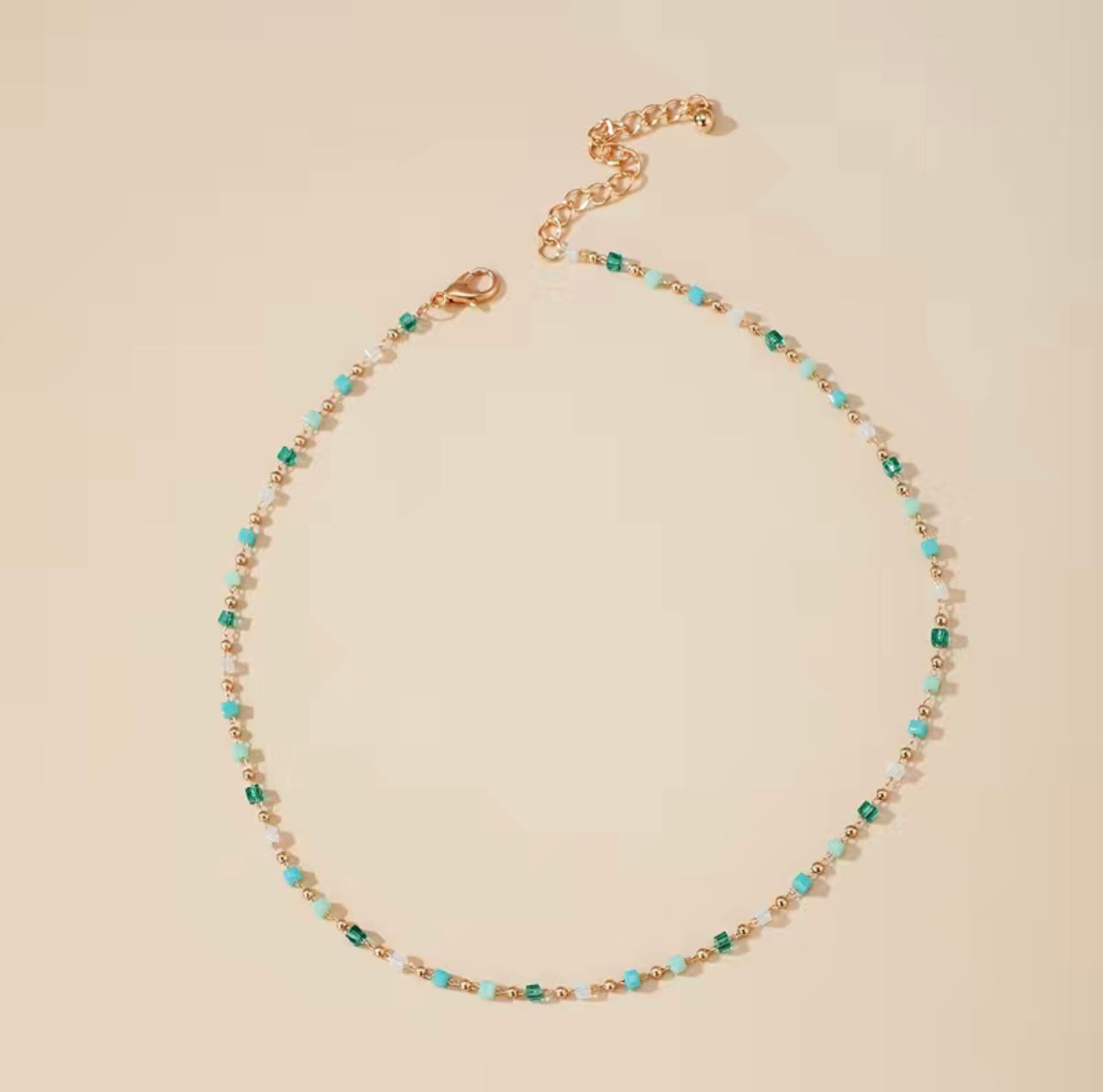 Hand made floating crystal beaded necklace