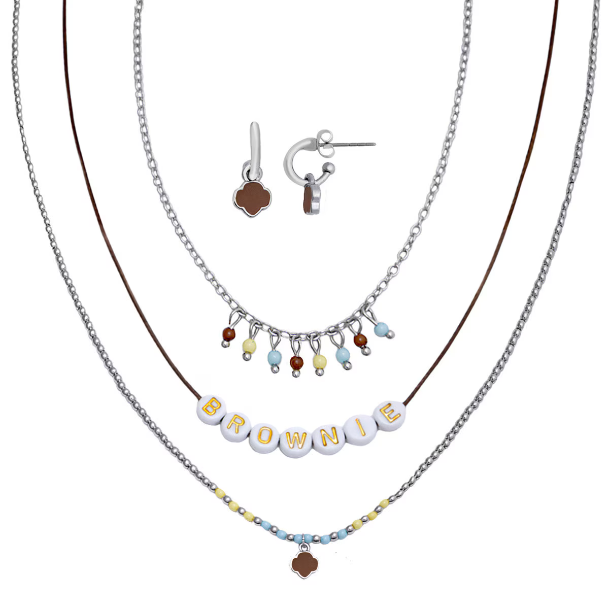 Brownie Necklace and Earrings Set