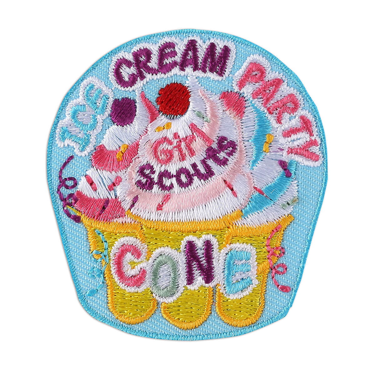ice cream party fun iron on patch