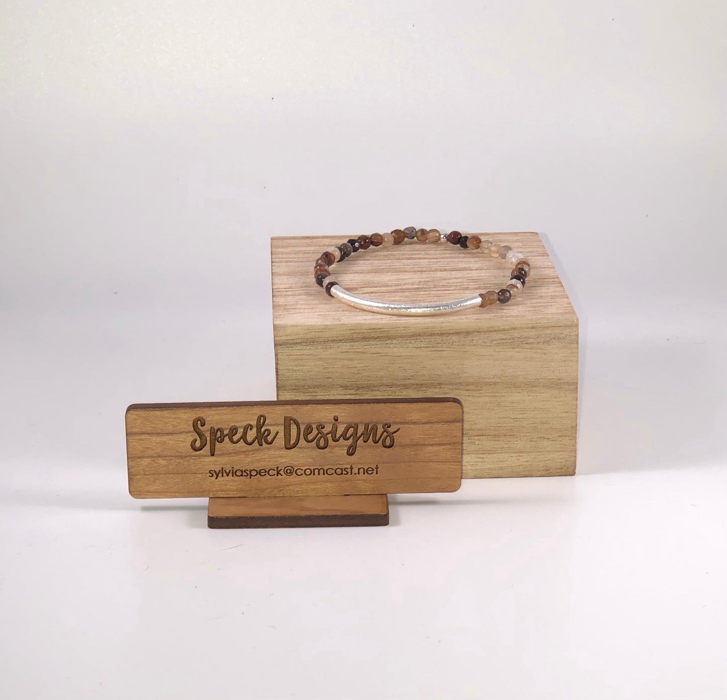 Natural stone bracelets with bar