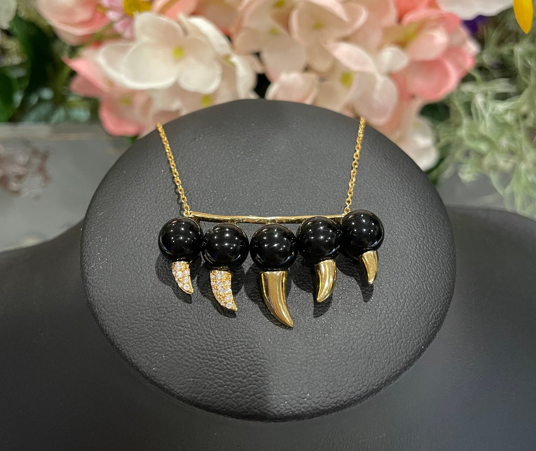 Black Onyx Panther Claw Necklace