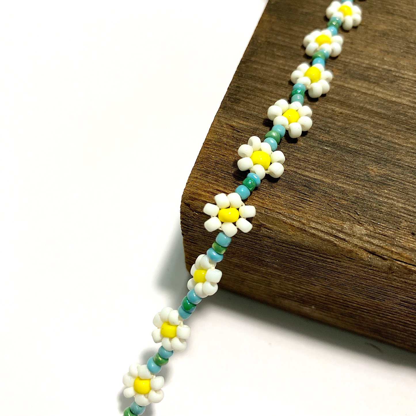 Blue Daisy Beaded Bracelet/Anklet