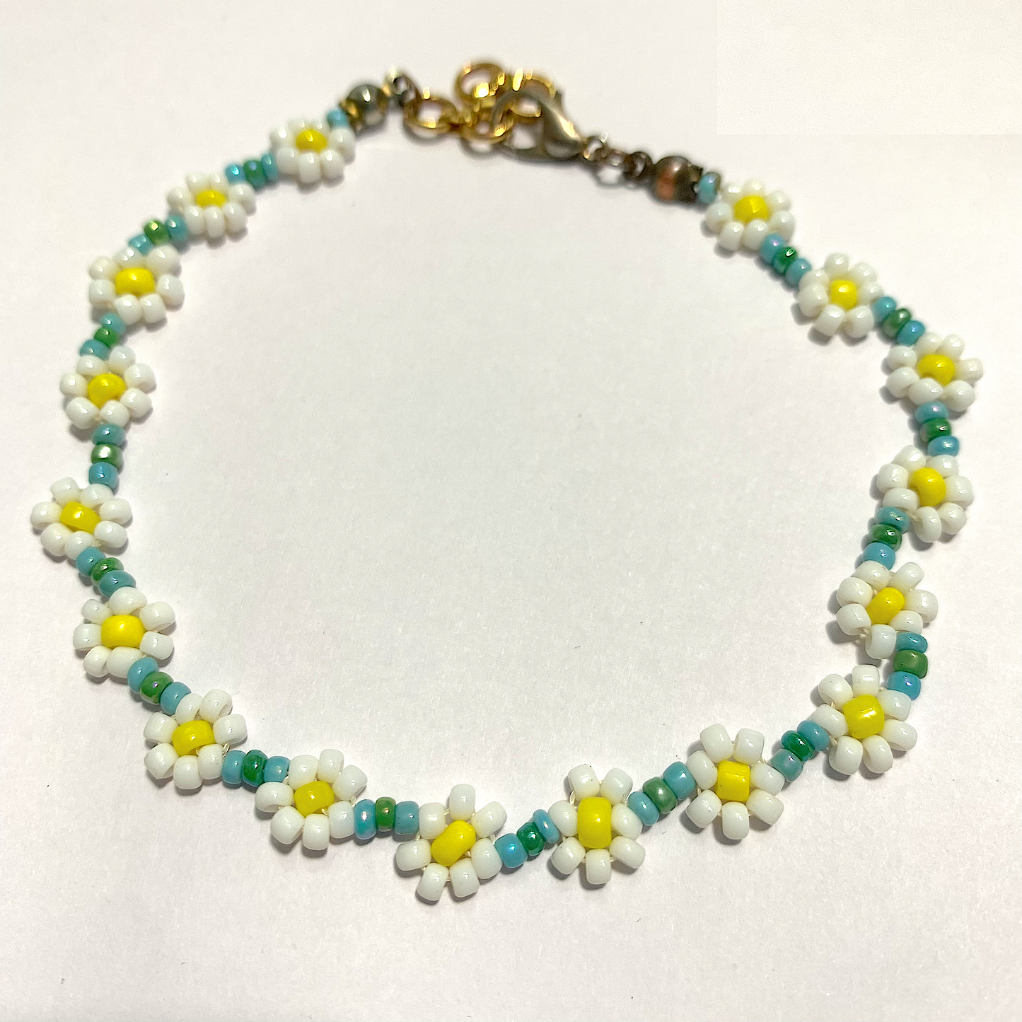 Blue Daisy Beaded Bracelet/Anklet