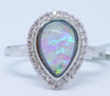 Load image into Gallery viewer, IL Opal 2.3 Ct, 28 Cubic Zirconium Ring
