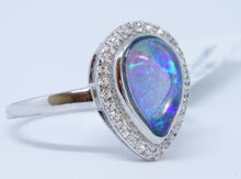Load image into Gallery viewer, IL Opal 2.3 Ct, 28 Cubic Zirconium Ring
