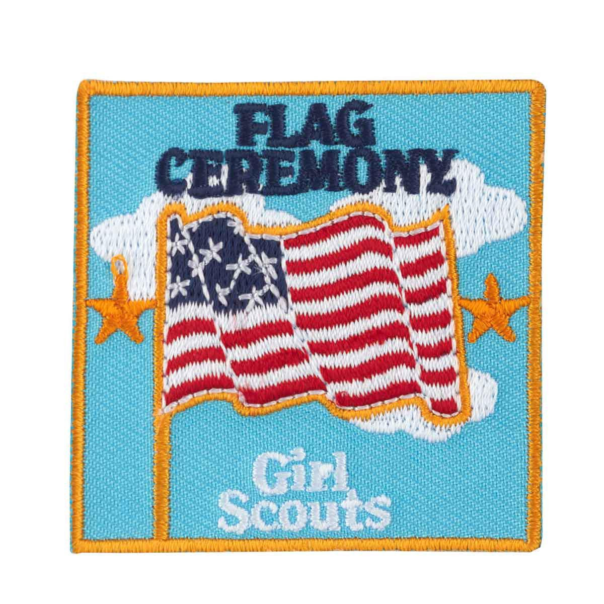 flag ceremony sky iron on patch